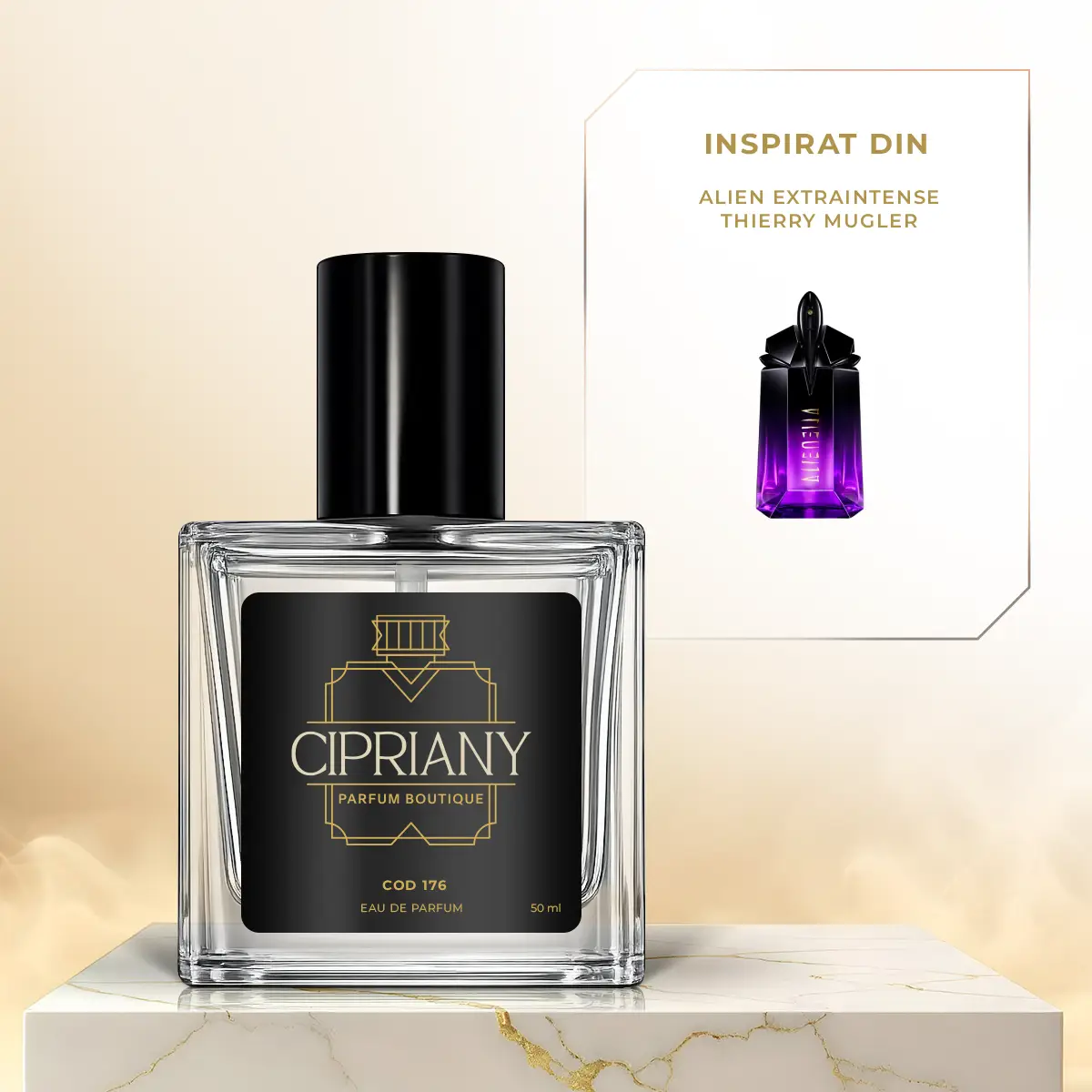 Extract de parfum Cipriany 50 ml 176 inspirat din Alien Extraintense - Thierry Mugler