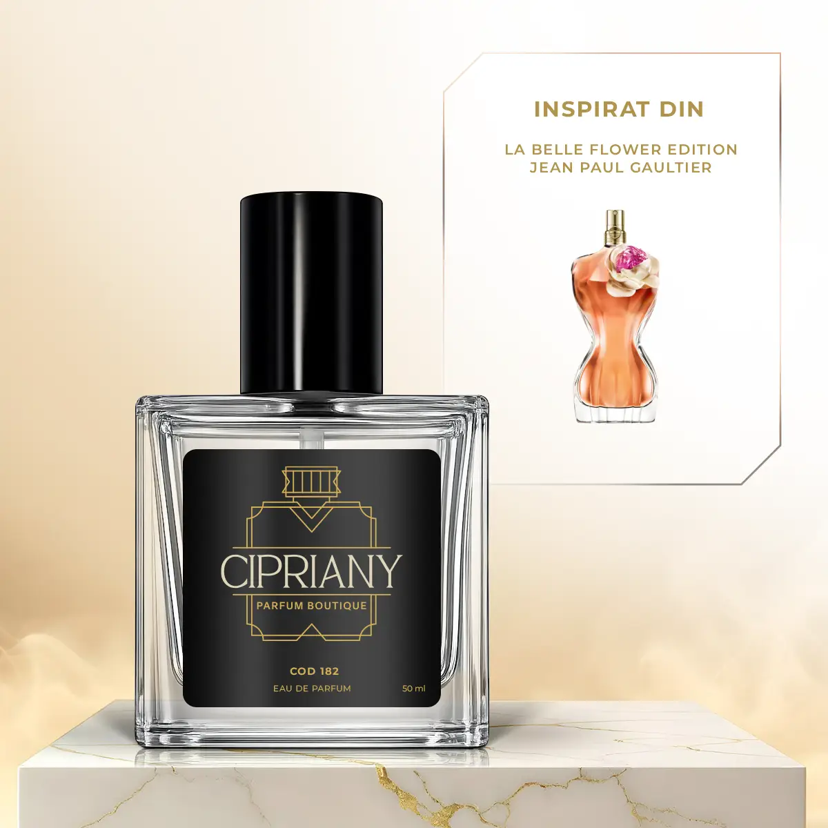 Extract de parfum Cipriany 50 ml 182 inspirat din La Belle Flower Edition - Jean Paul Gaultier