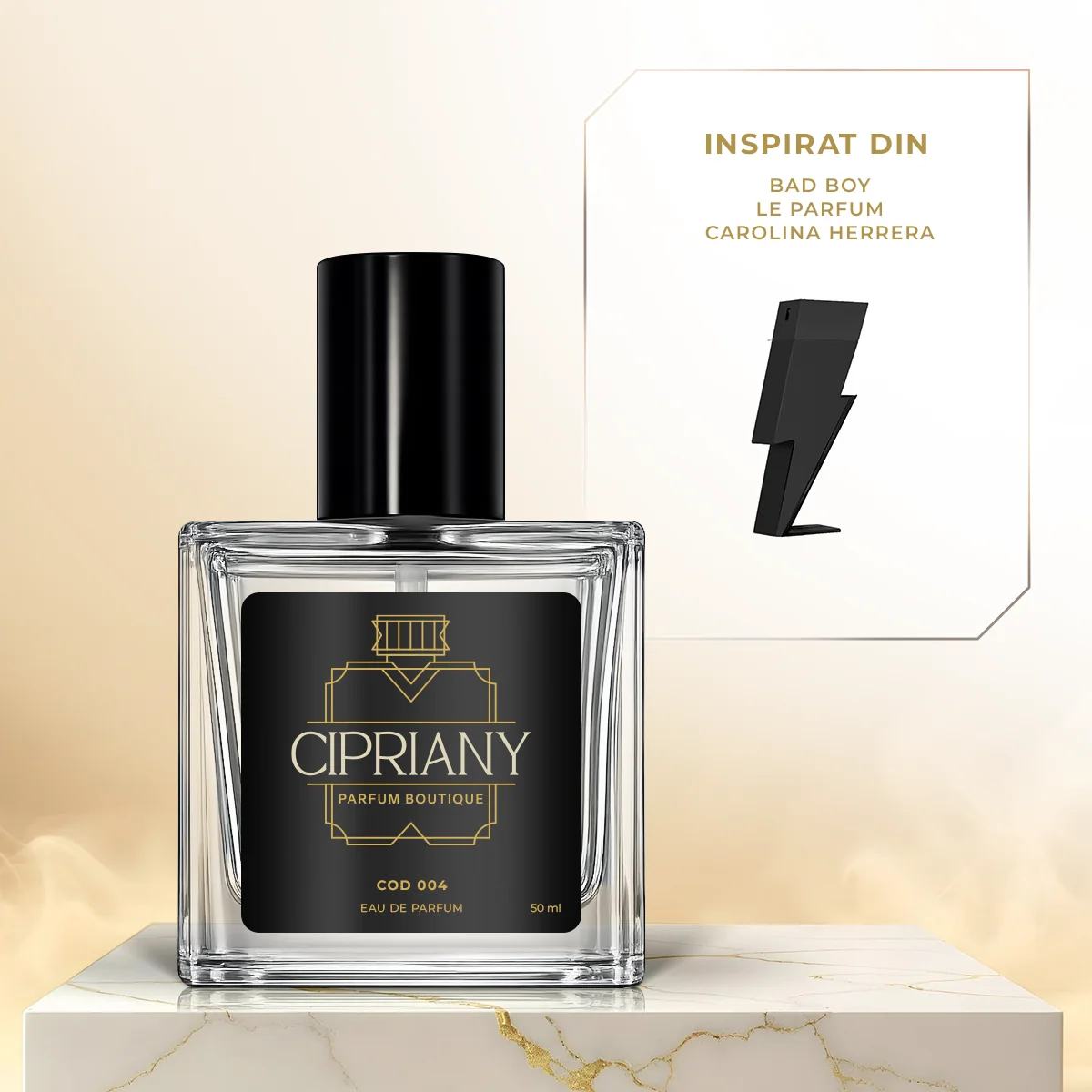 Extract de parfum Cipriany 50 ml 004 inspirat din Bad Boy Le Parfum - Carolina Herrera