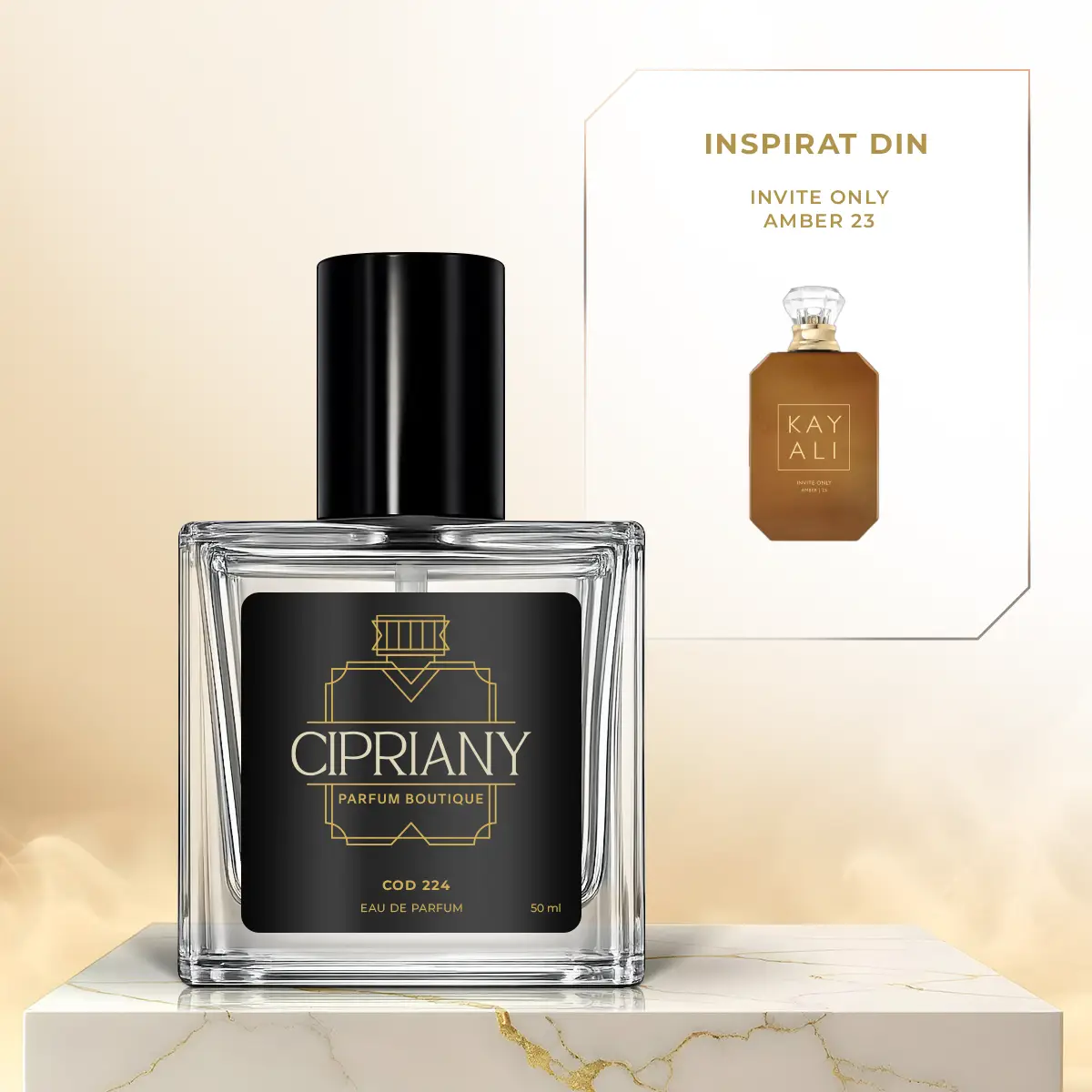 Extract de parfum Cipriany 50 ml 224 Inspirat din Invite Only Amber 23